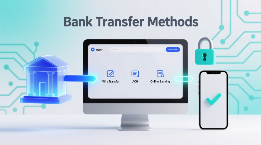 Bank transfer security process showing ACH transfers, wire transfers, and online banking integrations for sportsbook deposits
