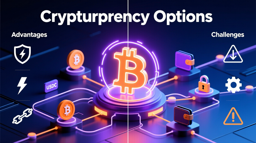 Cryptocurrency Bitcoin payment options showing blockchain verification, volatility risks, and privacy advantages for sportsbook