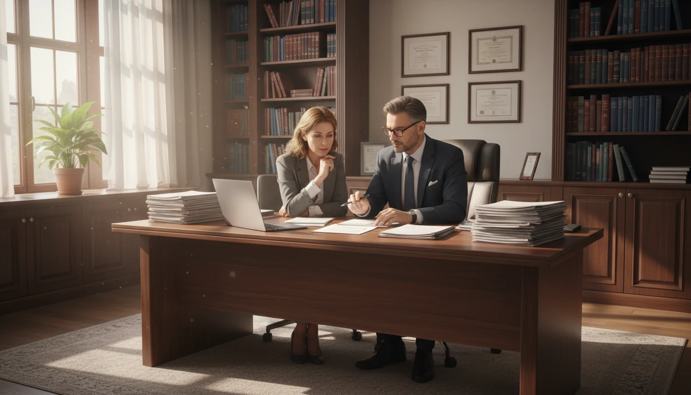 Meeting between client and tax professional discussing financial documents