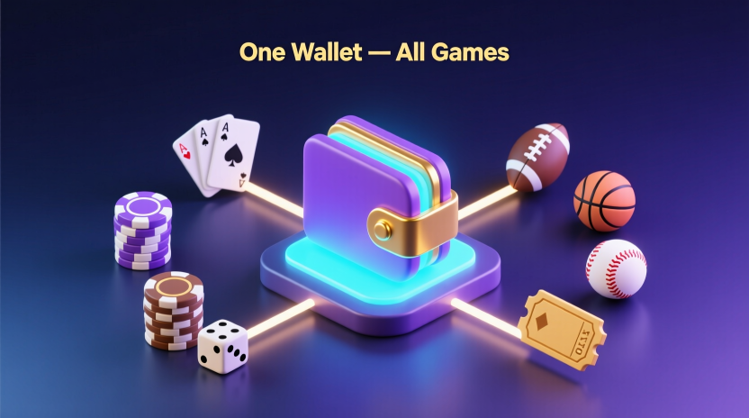 Unified digital wallet concept for casino and sports betting